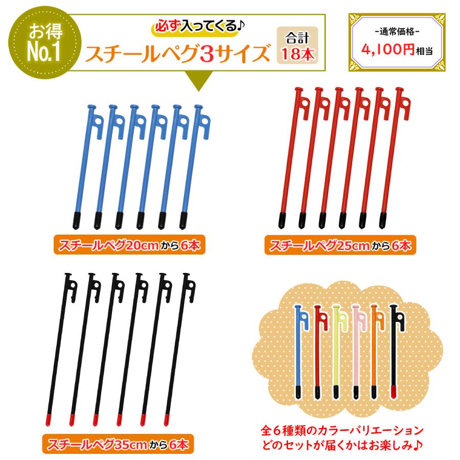 【 2025年 福袋 】お楽しみ袋 ギフト プレゼント アウトドア ペグ 強靭 スチールペグ ペグハンマー ペグケース 収納袋 ケース キャンプ テント 数量限定 | MーSTYLE（アウトドア） | 02