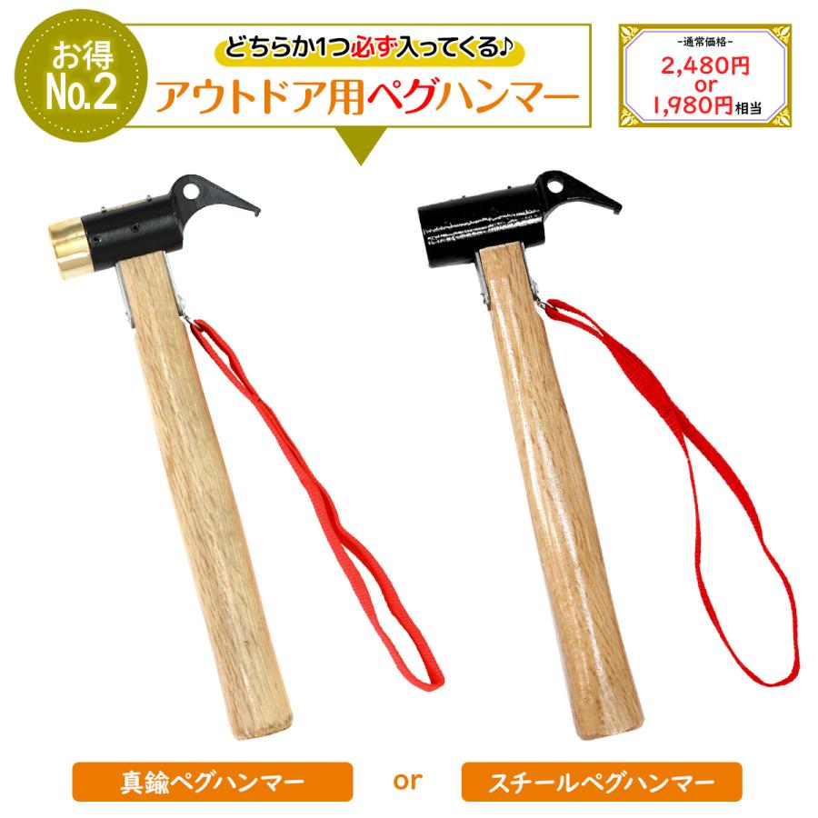 【 2025年 福袋 】お楽しみ袋 ギフト プレゼント アウトドア ペグ 強靭 スチールペグ ペグハンマー ペグケース 収納袋 ケース キャンプ テント 数量限定 | MーSTYLE（アウトドア） | 03