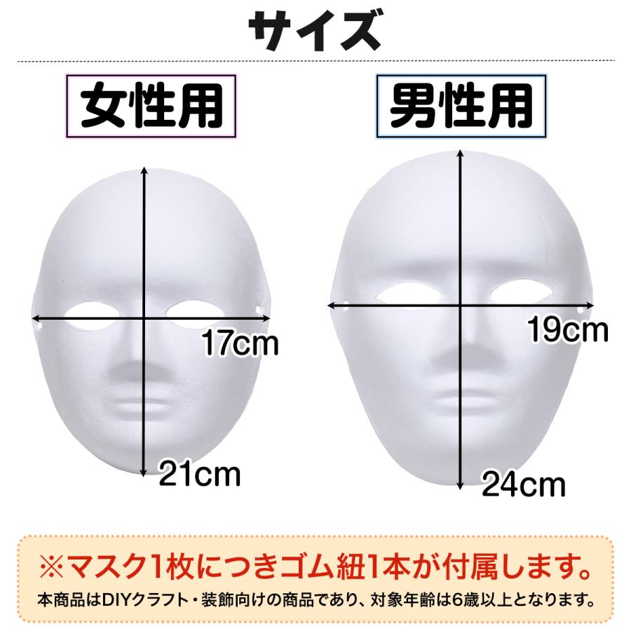 訳あり】 お面 ホワイトマスク 無地 白 おめん 紙パルプ製 50枚セット