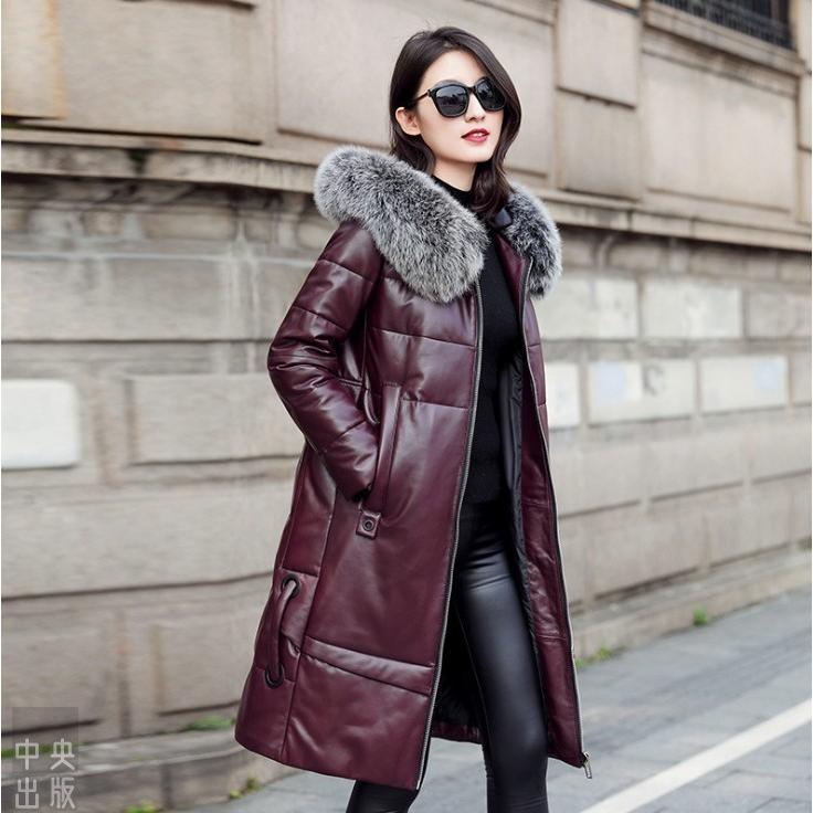 大きい割引 羊革 フォックスファー レザー ロングコート ベルト付き 黄土色 ロングコート Labelians Fr