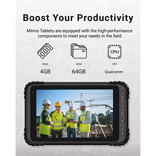 直販特価 Minno Maverick A 8-モバイルフィールド作業用頑丈タブレット (Android) -8インチ (スキャナなし) 、4 GB RAM/64 GB、Android 10、Sunlight Readable、1600