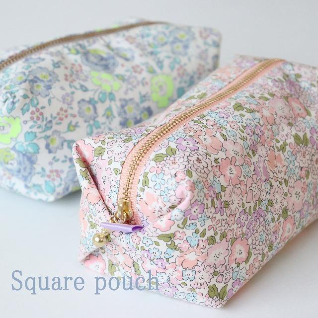 ◎リバティ・ファブリックス生地で作る◎スクエアポーチ（キット