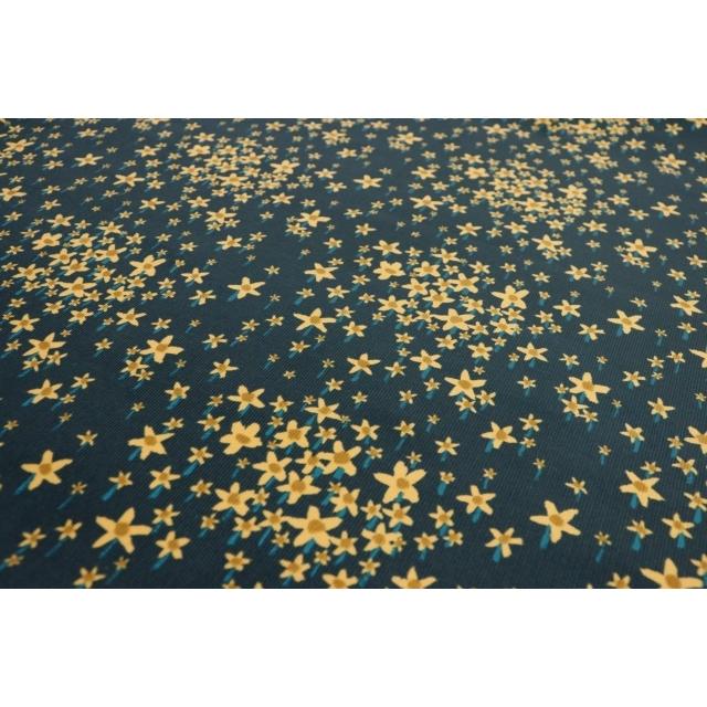 リバティプリント（コーデュロイ）『Starry Night スターリー・ナイト』ダークグリーン（21-3631239SP/J21A）｜syugeiyasan｜03