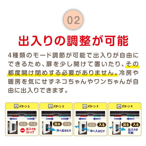 ペットドア キャットドア ドア 引き戸 出入り口 ペットスルーもん ペット用 猫用 小型犬用 犬 取り付け簡単 工事不要 穴あけ不要 冷暖房対策 開閉ロック機能付き_5