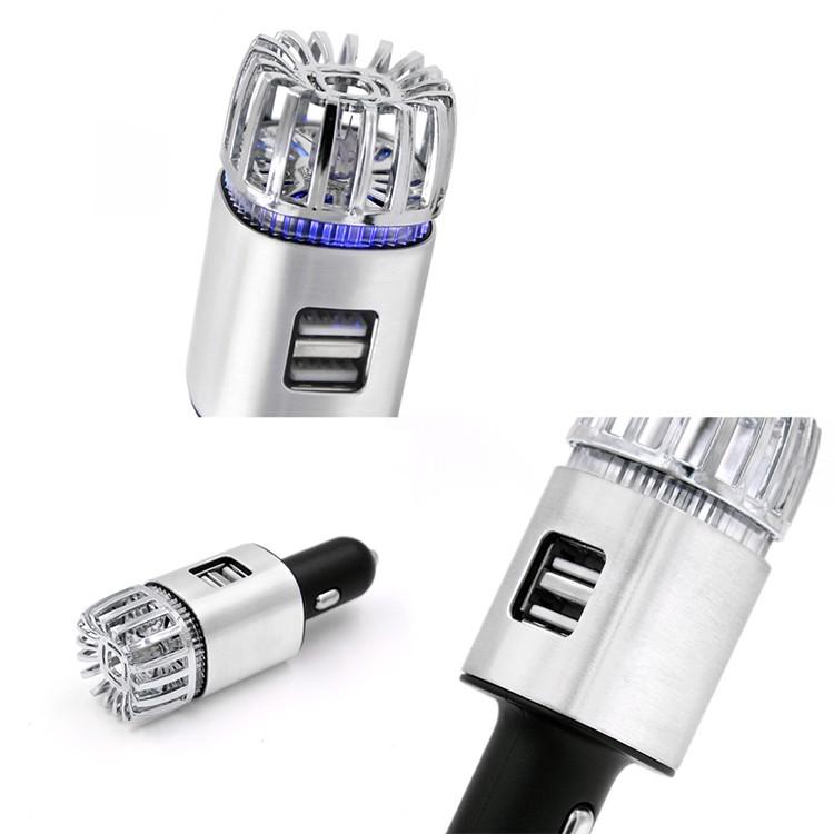 車 空気清浄機 小型 USB充電 マイナスイオン 車載用 花粉対策 タバコ臭