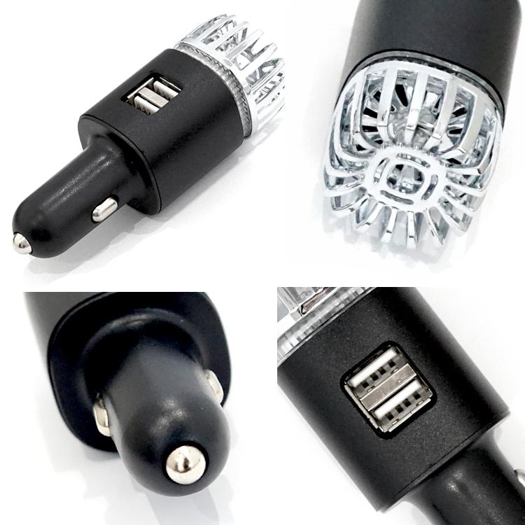 車 空気清浄機 小型 USB充電 マイナスイオン 車載用 花粉対策 タバコ臭