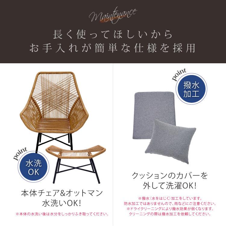 ガーデンチェア セット ラウンジチェア オットマン付き 2点セット