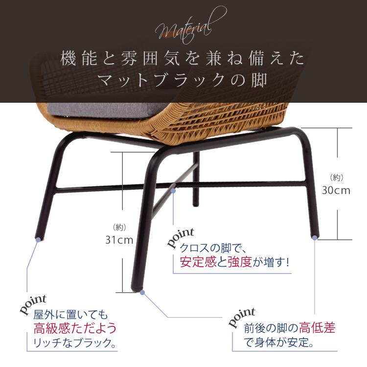 ガーデンチェア セット ラウンジチェア オットマン付き 2点セット ガーデンファニチャー パーソナルチェア 人工ラタン ルチアン LUCIAN |  | 04