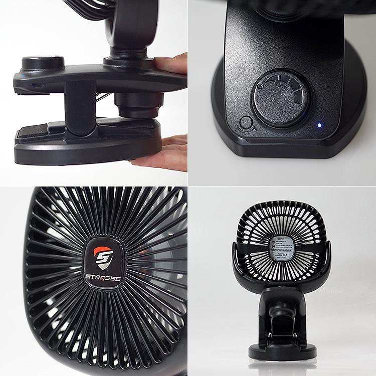 STRASSE 卓上扇風機 クリップ型 USB扇風機 コードレス扇風機 [ファン