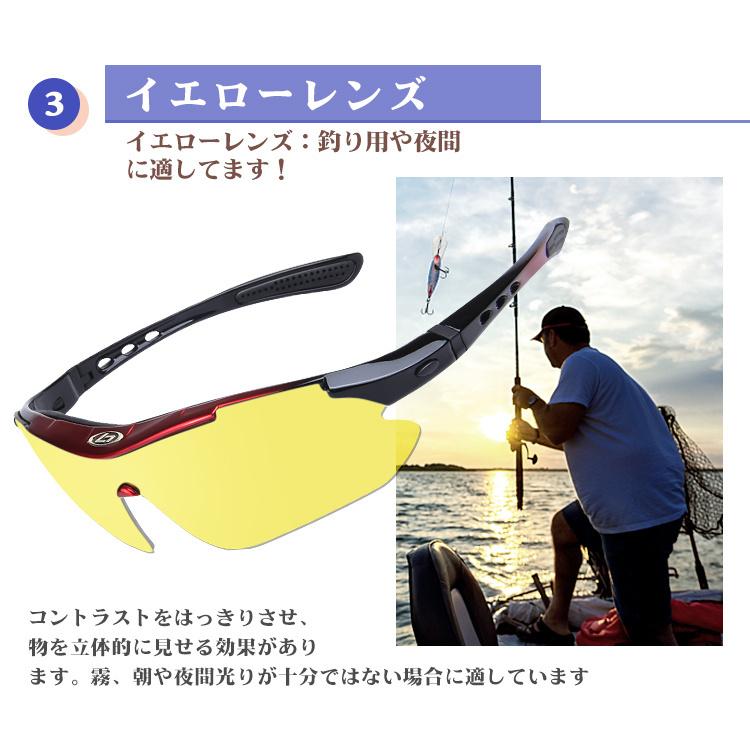 サングラス 偏光 調光 交換レンズ5枚 スポーツサングラス メンズ