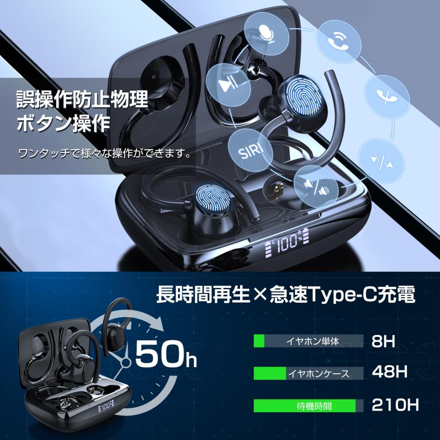 ワイヤレスイヤホン Bluetooth イヤホン Bluetooth5.3 ワイヤレスイヤホン Bluetooth イヤホン Bluetooth5.3