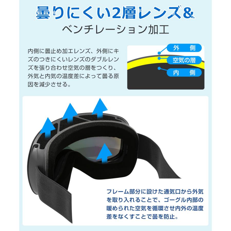 スノーボード スキー ゴーグル 収納袋付 スノーゴーグル ダブルレンズ