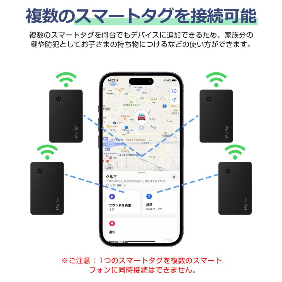 スマートタグ カード型 スマートトラッカー 紛失防止タグ Apple Find My対応 キーファインダー GPS 探し物発見 忘れ物防止 MFI認証 iOS iPad 対応｜syunyou｜14