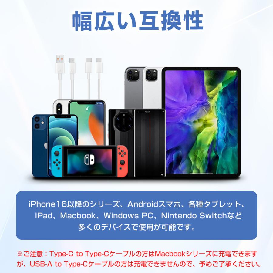 Type-C 充電ケーブル PD対応 2本セット タイプc 充電コード 急速充電 c