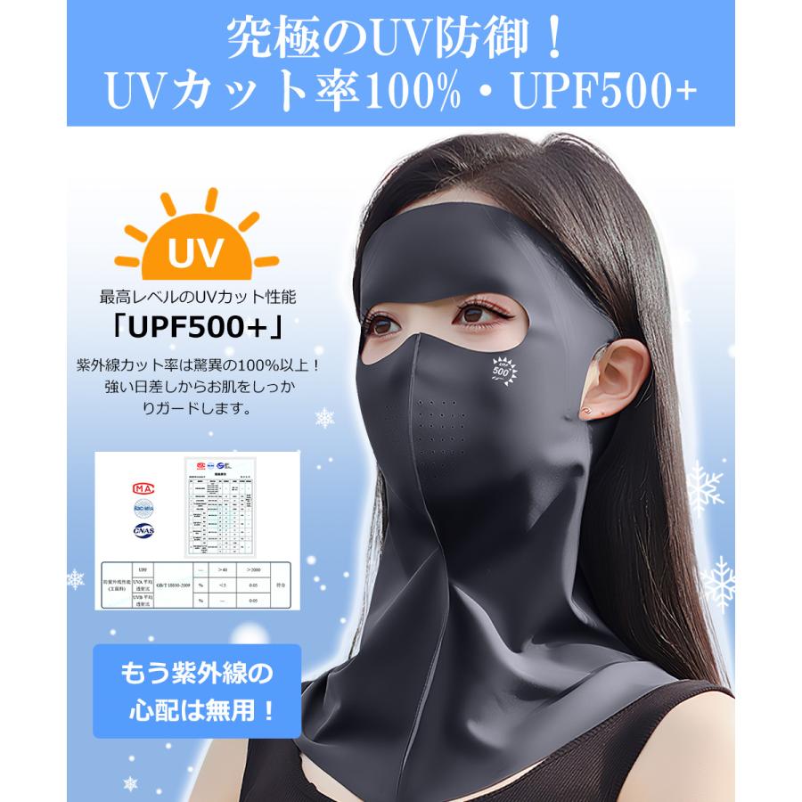 フェイスカバー UVカット フェイスマスク 冷感 ネックカバー アイス
