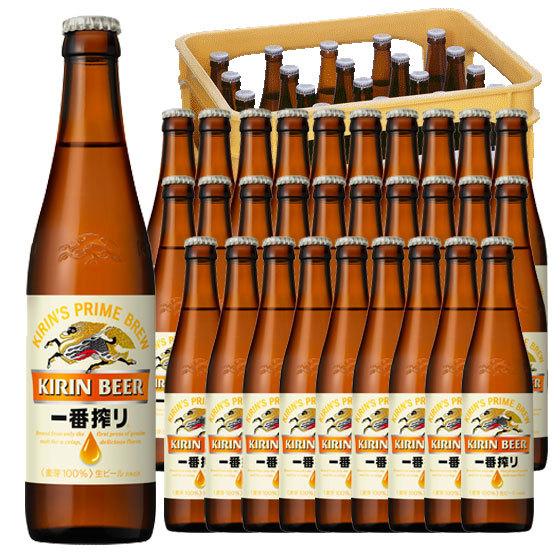 KIRIN BEER 一番搾り（生）瓶ビール　お値下げ 一番搾り ギフト プレゼント お酒 キリン 生ビール 小瓶 334ml