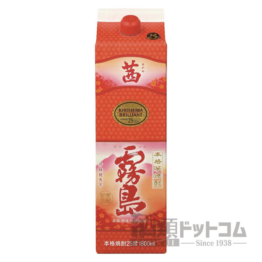 茜霧島 焼酎 25% 1800ml 6本セット 茜霧島 25度 1800mlパック : 酒類ドットコム Yahoo!店 - 通販 - Yahoo