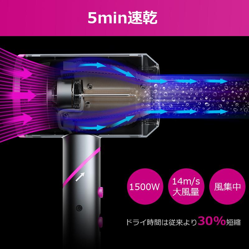 ドライヤー ヘアドライヤー 1500W 風量調整 折りたたみ式 低騒音 熱風 冷風 大風量 恒温 プレゼント ギフト 父の日(B1D089Hi)