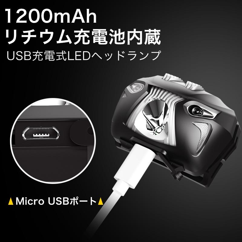 【充電式ヘッドライト】 LEDヘッドランプ 小型 軽量 センサー機能 防水 登山 キャンプ サイクリング ハイキング 防災 夜釣り 非常時用 作業灯 新生活 応援｜syuseisya｜08