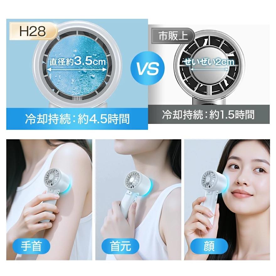 【新色追加・2点購入で1点2780円】ハンディファン 手持ち扇風機 -25℃冷却 100段階風量 90°折り畳み 卓上扇風機 小型  携帯扇風機 冷却プレート付き | ブランド登録なし | 12