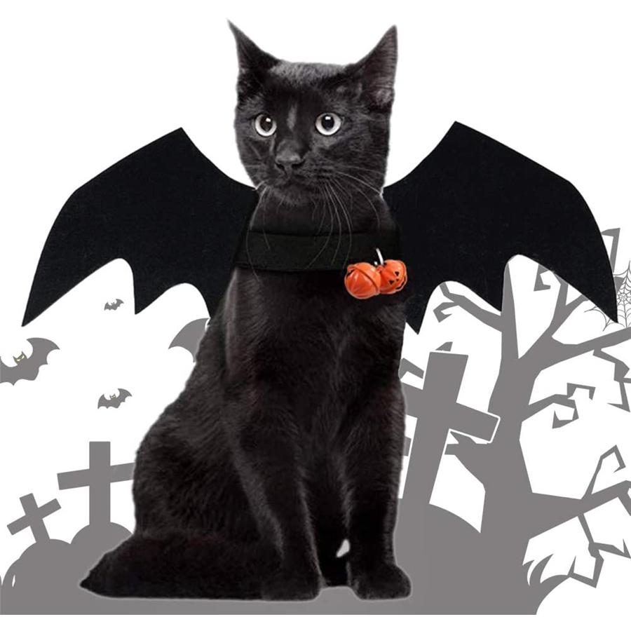 ペット服 ハロウィンコウモリ ベル付き ハロウィン仮装 悪魔 蝙蝠 コウモリ 羽 小型の犬用 撮影道具 写真 猫服 海外直送 コスチューム 出色 コスプレ