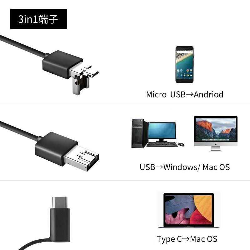 耳鏡カメラ usb内視鏡 耳掃除 検査 鼻 カメラ ファイバースコープ 電子耳鏡 イヤースコープ 耳かきマイクロスコープ 内耳カメラ 家庭用【海外直送】|syussyu|02