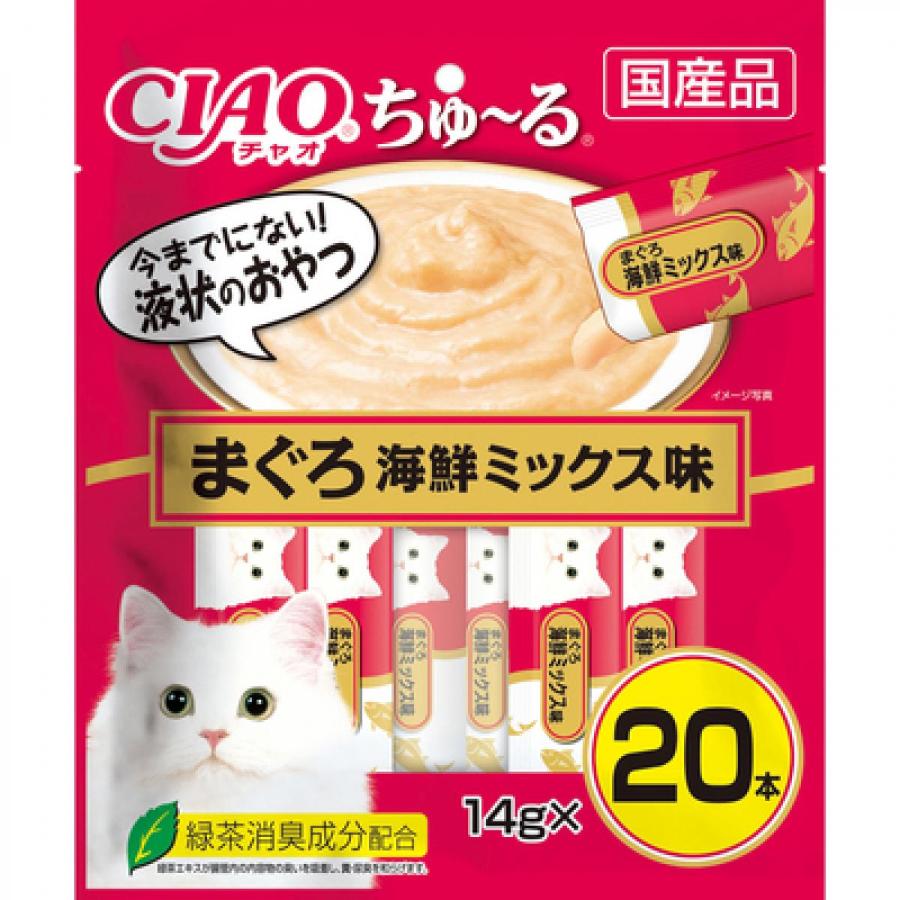 チャオ Ciao 猫用おやつ ちゅ る まぐろ 海鮮ミックス味 14g 本入 ダイユーエイト収納ナビ Com 通販 Yahoo ショッピング