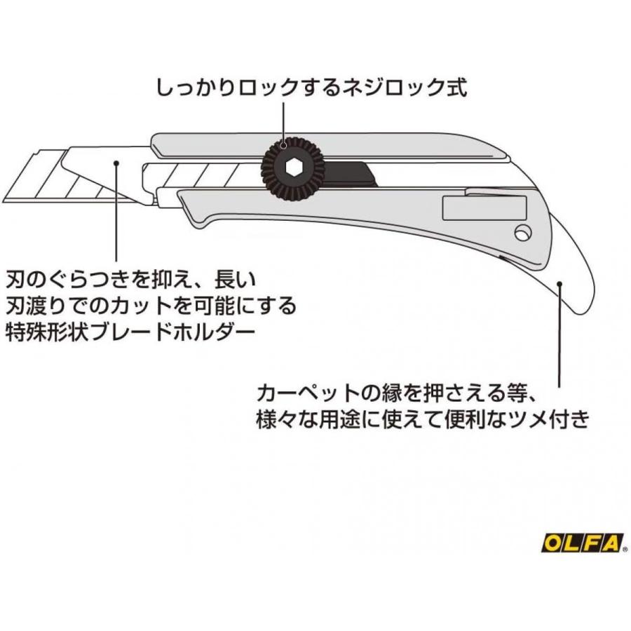 オルファ OLFA 大型 カッターナイフ OL型 5B 折刃式 替刃式 ネジロック ツメ付 カッター｜syuunounavi｜03