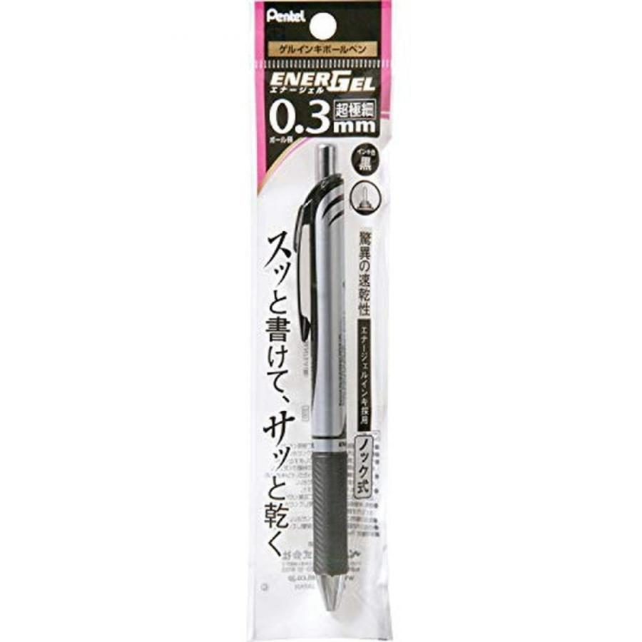 ミゲル　ペイン ぺんてる ゲルインキボールペン エナージェル XBLN73-A 0.3mm 黒