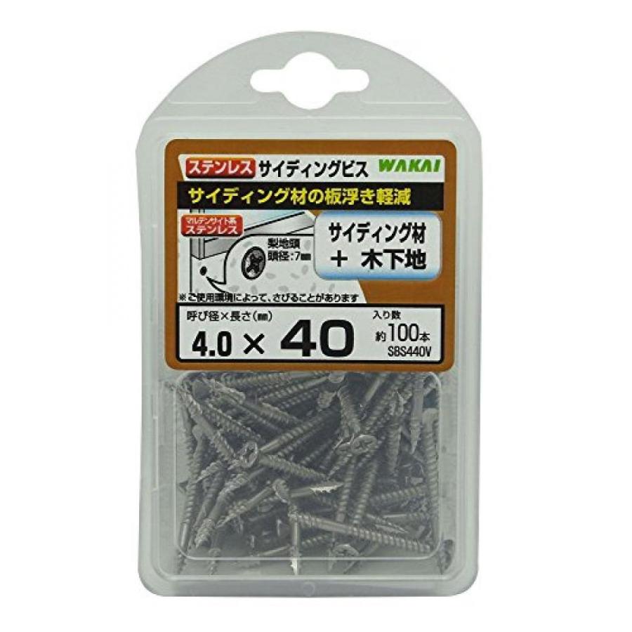 サイディング金具専用ビス　１０袋 若井産業 サイディングビス ステンレス 長40mm 100本入り SBS440V