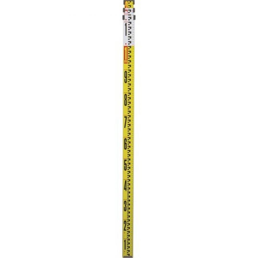 素敵でユニークな シンワ測定 アルミスタッフ  II  5ｍ5段  表面10mmピッチ  裏面1mmピッチ目盛付 73267 曲尺