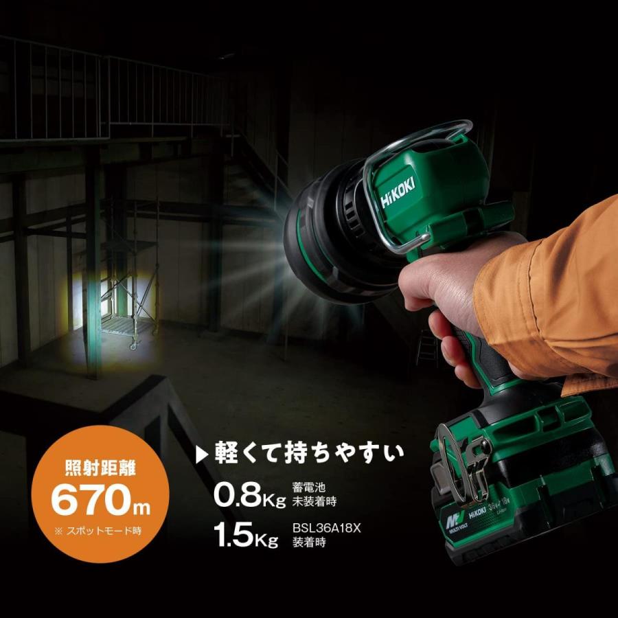 HiKOKI ハイコーキ 18V 充電式 スポットライト 2モード切り替え 最大1050lm 電池・充電器別売り UB18DH (NN)｜syuunounavi｜02