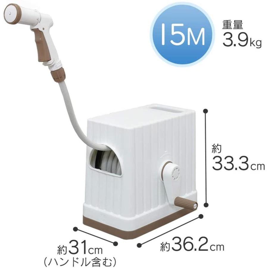 ホースリールex 15m Fhexn 15 ホワイト 水やり 洗車 掃除 巻き取りやすい ホース リール フルカバー アイリスオーヤマ ダイユーエイト収納ナビ Com 通販 Yahoo ショッピング