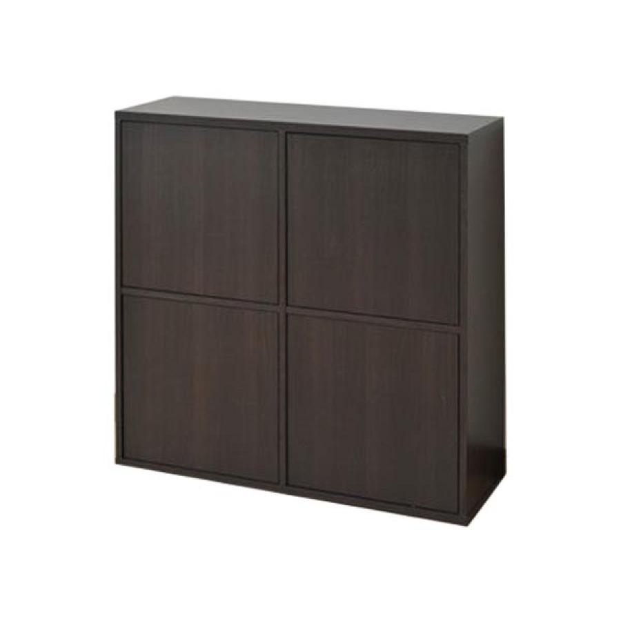 山善（YAMAZEN） 4ドアキャビネット 90+C4DC9090(DBR) ダークブラウン