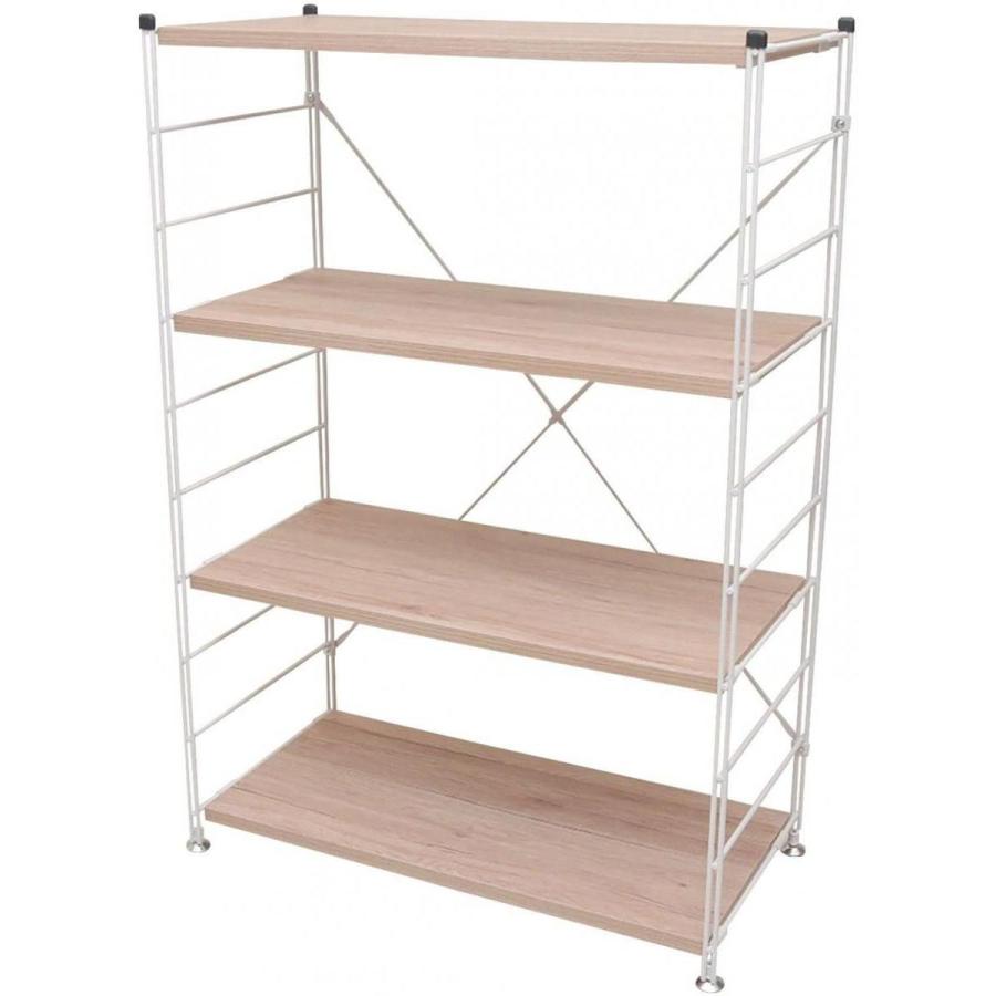 山善（YAMAZEN） ラック ウッドシェルフ オープンシェルフ 4段 幅85.5