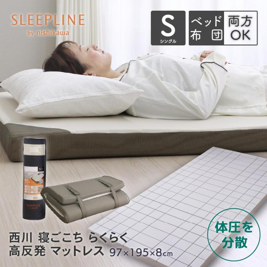 西川 高反発 寝ごこち らくらく マットレス シングル 厚さ約8cm 西川 高反発 寝ごこち らくらく マットレス シングル 厚さ約8cm