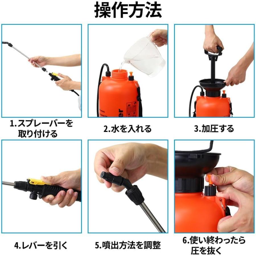 手動 プレッシャー式 噴霧器 8L 肩掛けタイプ 加圧ポンプ ポータブル
