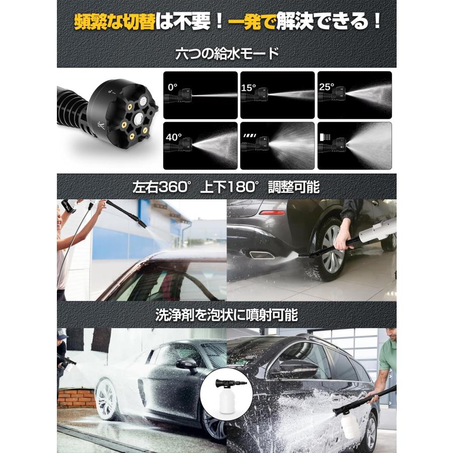 2024新登場強化版】高圧洗浄機 コードレス 充電式 洗車機