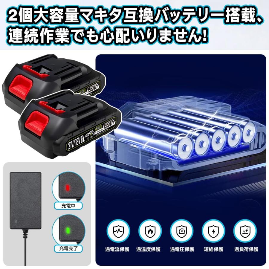 ポリッシャー 車 1.5Ahバッテリ一2個付き 150mmバフ 6段階変速 和式