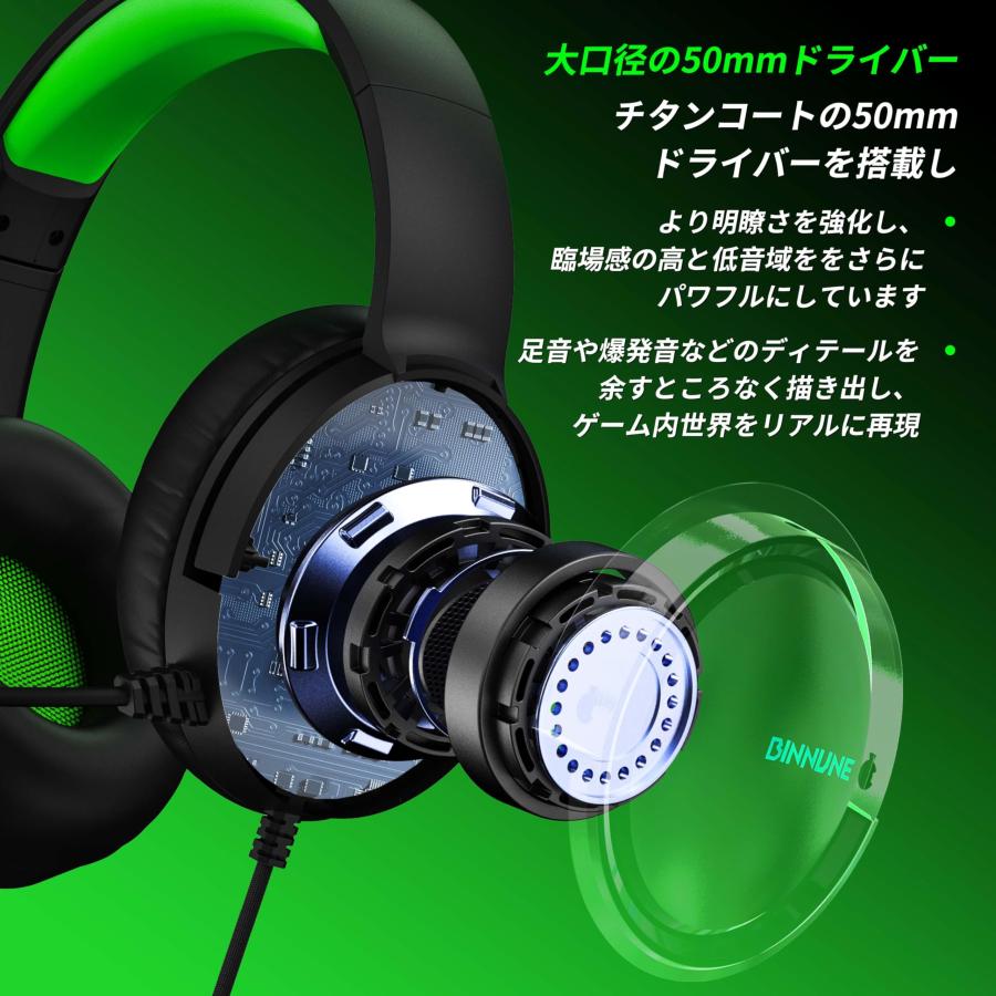 BINNUNE ゲーミングヘッドセット マイク付き ps5 ヘッドセット BINNUNE ゲーミングヘッドセット マイク付き ps5 ヘッドセット