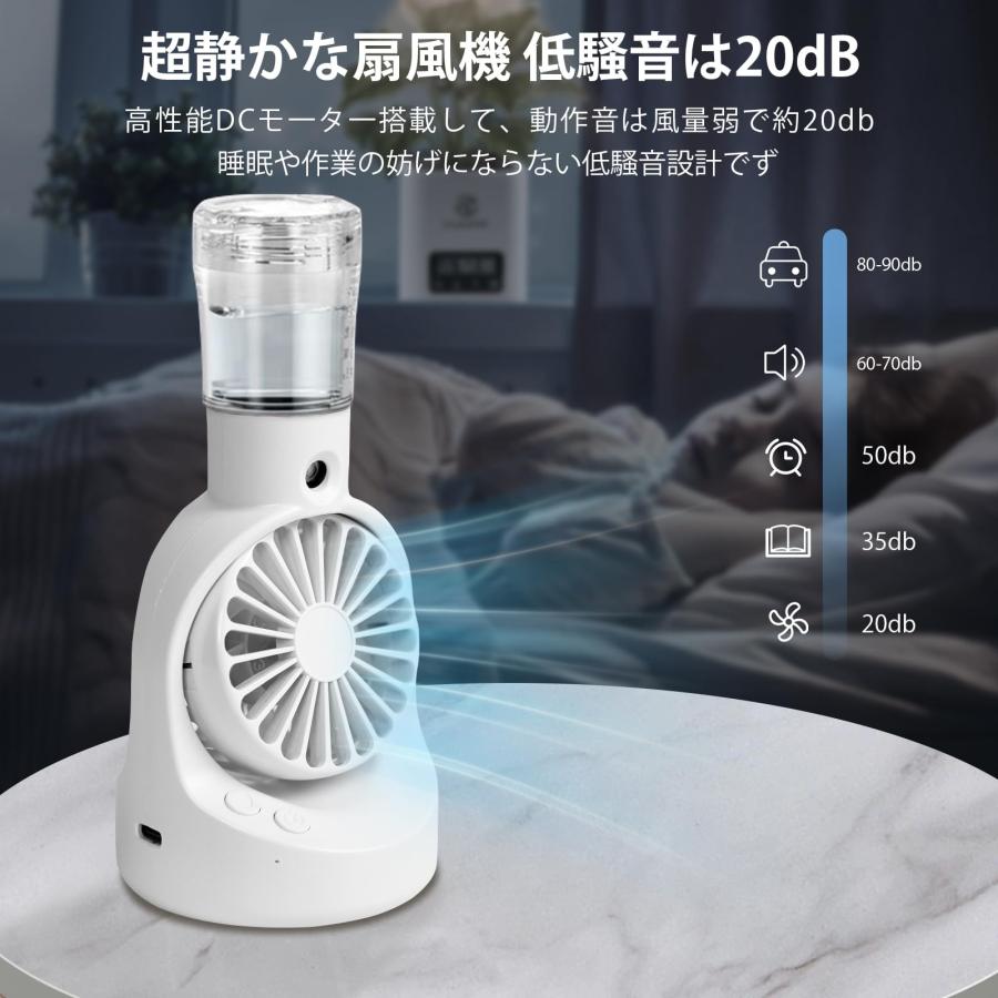 2026節電&熱中症対策】USB-C静音冷風扇 加湿冷却4段調節 取手付き携帯
