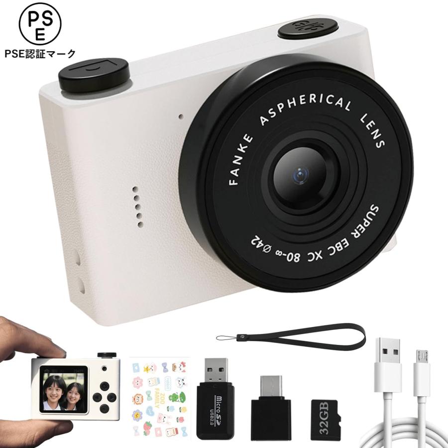 動画対応 mini トイカメラ ミニカメラ 前後撮影自撮り可 イカメラ 32GBカード付属 Lo-Fi