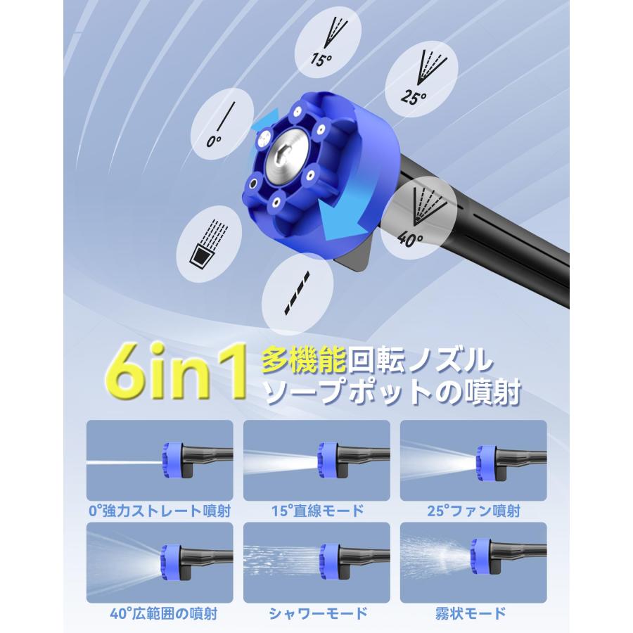 高圧洗浄機 コードレス 充電式 12MPa 600W 強力な噴射 8-10M 高圧洗浄機 コードレス 充電式 12MPa 600W 強力な噴射 8-10M
