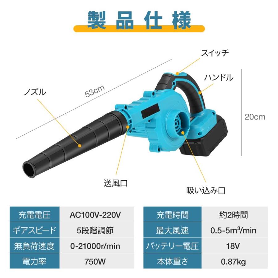 2026新登場1台2役】 ブロワー 洗車 強力 充電式ブロワー 5速調整 1.5Ah