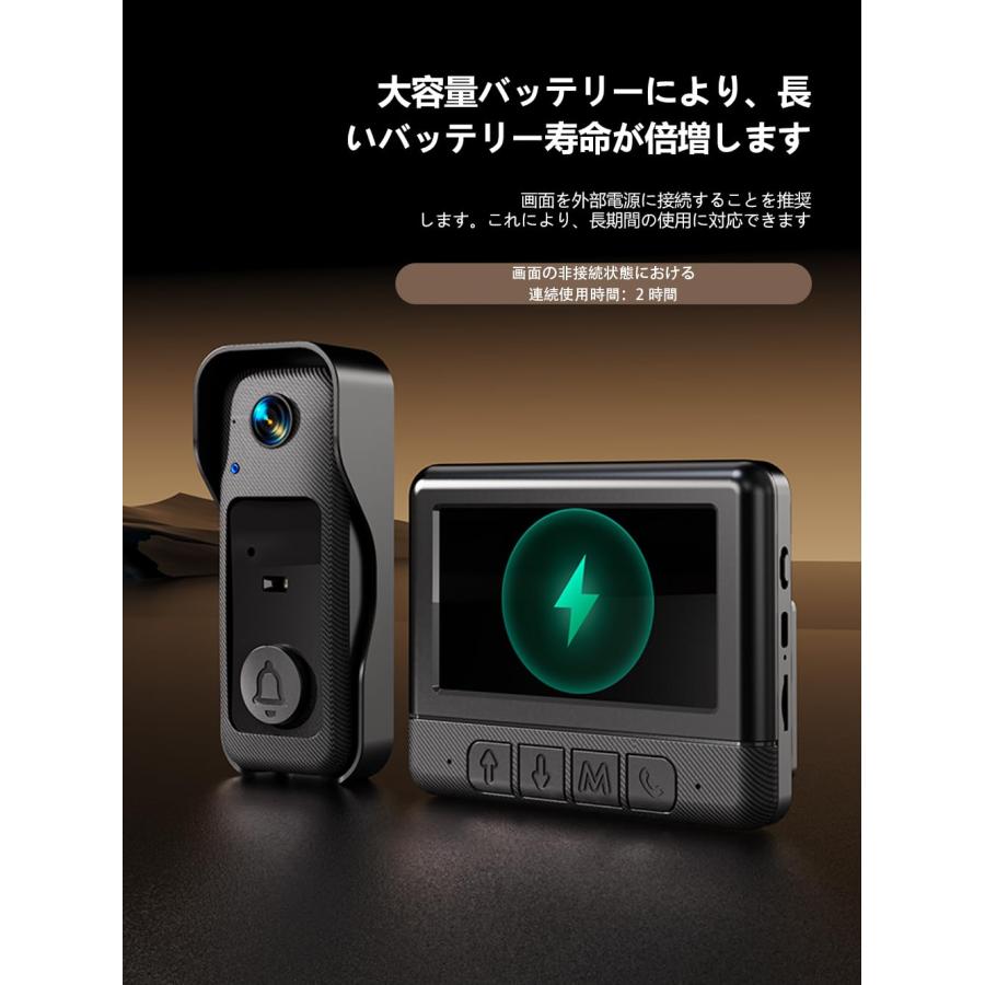 インターホン ドアフォン カメラ付き ドアホン ワイヤレス 工事不要