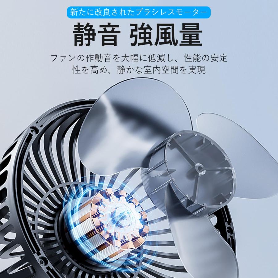 車載扇風機【夏新登場】3段階風量 車載 扇風機 USBポート付き 吸盤式