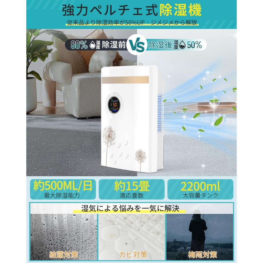 除湿機 空気清浄機 【1台2役】 除湿器 2200ml大容量 ペルチェ式 強力 除湿機 空気清浄機 【1台2役】 除湿器 2200ml大容量 ペルチェ式