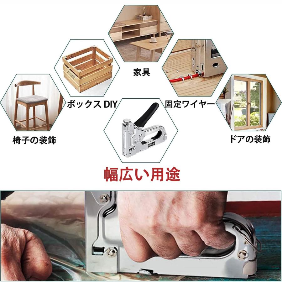 ガンタッカー 4in1 替針 4000本付き(コ型 U型 T型 I型) タッカーガン