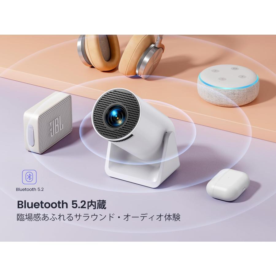 プロジェクター小型 -【自動台形補正】-【270°回転】 13000LM 5GWIFI 
