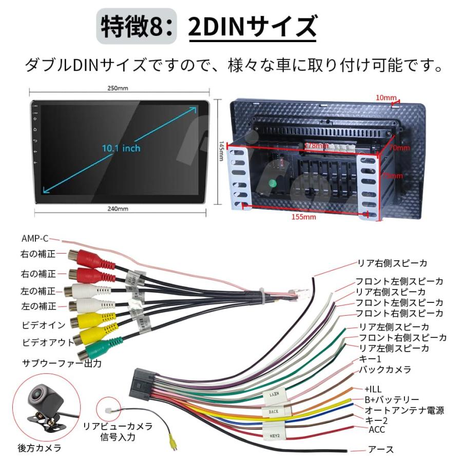 Android10.0カーナビ 2DINサイズ　未使用品！バックカメラ付属！ 2Din Android10.0カーナビ オーディオ体型ナビ CarPlay androidauto